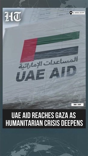 UAE Aid Convoy Delivers 30 Tonnes Of Aid Supplies To Gaza Via Rafah | #shorts