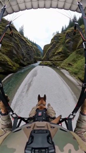 K9’s-Eye View: Parachuting Through a Canyon With His Handler 🐕🪂