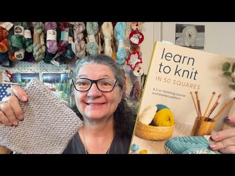 1: The Slippy One #Knit50Squares 2026-Learn to knit in 50 squares by Anna Pantelous #learntoknit