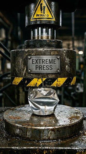 Aluminum Can Gets CRUSHED! 😱 Sharp Folds Under Hydraulic Press