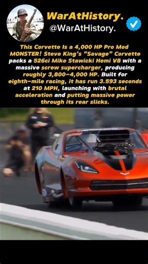 This Corvette Is a 4,000 HP DRAG MONSTER!. #nascar #f1 #motorsport #usa