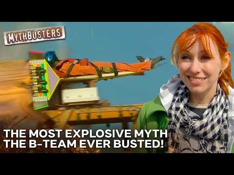 Could A Man Fly 150 Feet Using Only Bottle Rockets? | MythBusters