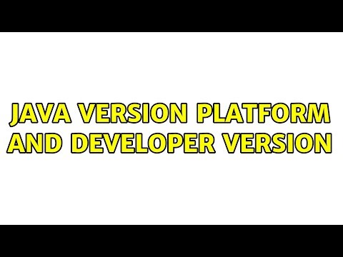 Java Version Platform and Developer Version