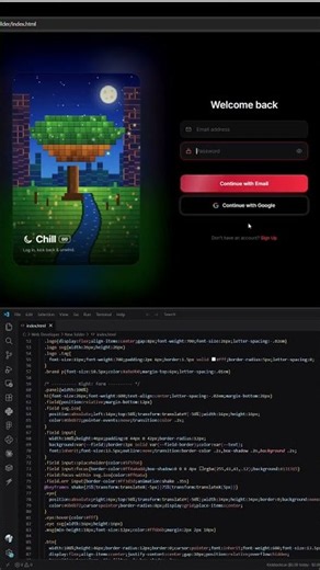 I Coded a Minecraft-Style Login Page 🌌🌳 | CodewithTanvir #shorts #coding #html