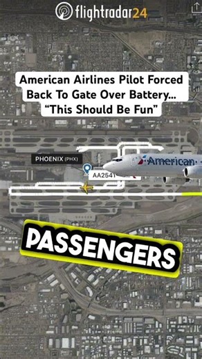 American Airlines Pilot Forced Back To Gate Over Battery… “This Should Be Fun”