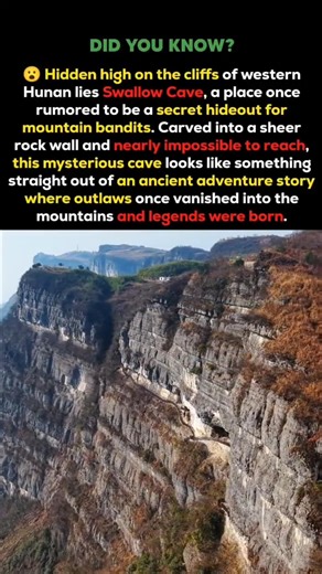 The Hidden “Bandit Cave” on a 1000-Foot Cliff 😱 | One of China’s Most Mysterious Places #shorts