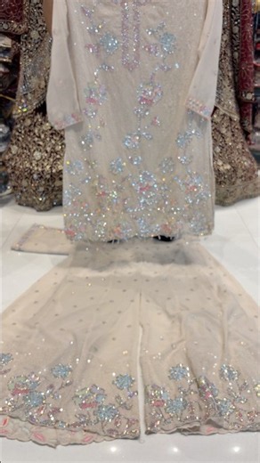 🌸 Cream Palazzo Suit With Multicolor Sequin Work | Fancy Wear #shorts #palazzosuit