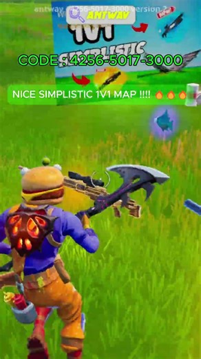 No Lag Simplistic 1v1 Map 😳 / CODE : 4256-5017-3000 #fortnite #snapdrole #gaming #deathrun #shorts
