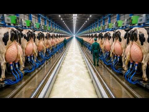 🐄 Amazing Modern Dairy Farm  Cow Milking, Feeding & Milk Transport