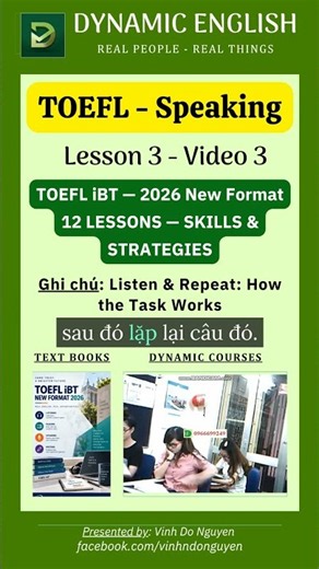 TOEFL iBT Speakig — Skills & Strategies 2026 (Series: lesson 1 → 12) - Part 2 — Listen & Repeat