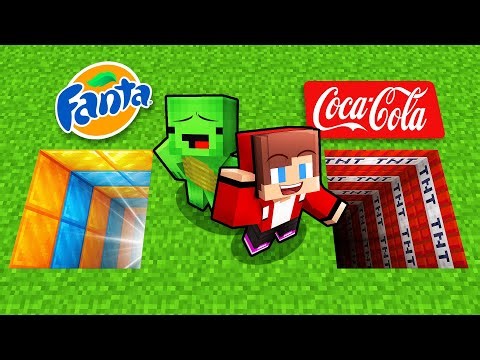 Mikey and JJ: Choose FANTA vs COCA COLA Hole Battle in Minecraft (Maizen)