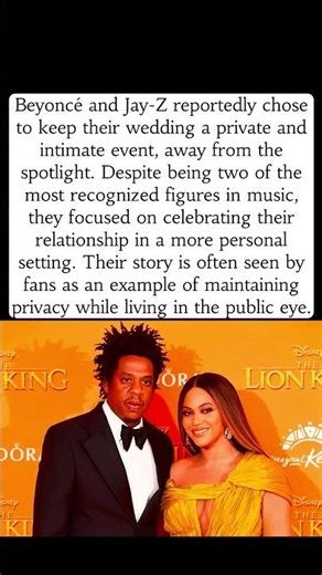 🔥 TitleBeyoncé & Jay-Z Private Wedding Story #Shorts#marriage #couple