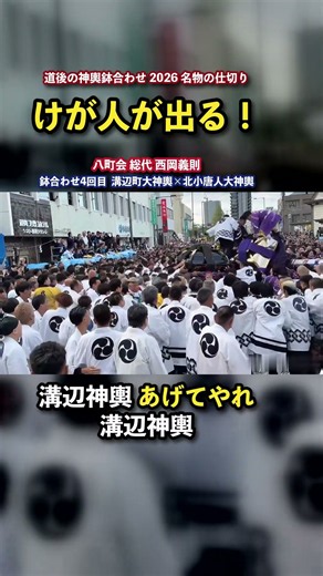 「けが人が出る！道後引け！」名物の仕切り【道後の神輿鉢合わせ 2026】 #松山秋祭り #shorts