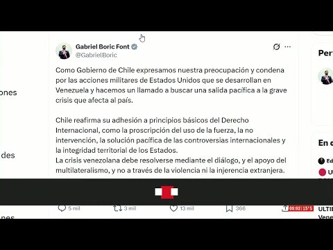 🔴 EL DICTADOR NICOLÁS MADURO FUE CAPTURADO POR EE.UU.: CHILE CONDENÓ EL ATAQUE