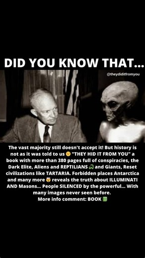 👽 There are hundreds of thousands of sightings captured on video, 🛸 abduction reports, paranormal events. For many years, even if we go back thousands of years in history, the presence of non-human beings has always been present, from hieroglyphics to the videos you can currently find on social media. Why are governments still hiding this? 🤔 👁️ Send a DM or Comment: “BOOK” and you will be able to know everything about THE DARK SIDE OF THE VATICAN all in👇🏻 "They Hid It from you" a book with
