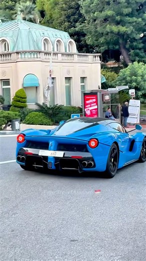 Blue Ferrari Laferrari street in Monaco ￼Monte Carlo #money #billionaire #rich