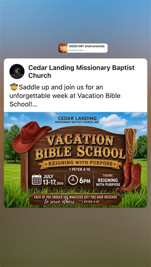 Cedar Landing Missionary Baptist Church on Reels