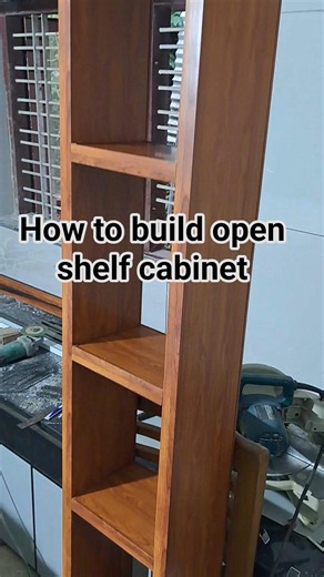 How to build open shelf cabinet #youtubeshorts #kitchen #cabinet #carpentry #interiordesign #diy