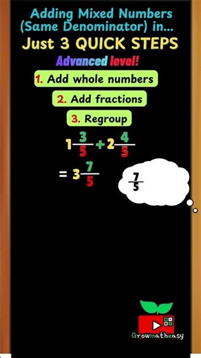 Add Mixed Numbers FAST(JUST 3 QUICK STEPS)! Advanced Level🚀