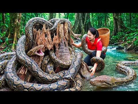 72 Hours of Terror: Giant Python Attacks a Girl in the Forest – A Shocking Survival Story! 😱🐍