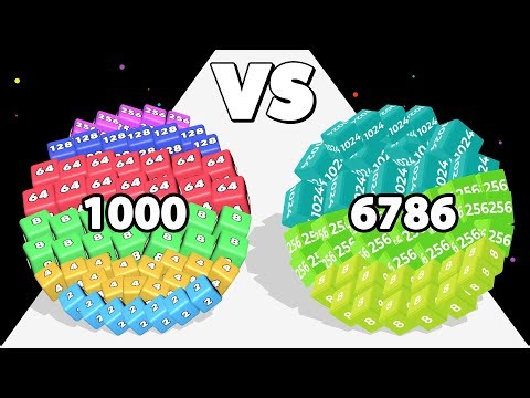 2048 CUBE RUN /vs 2048 CUBE RUNNER ∞ ASMR Gameplay Android iOS • Satisfying Cube Race Game