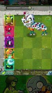PvZ2 - Epic Battle: 5 Plants lv 1 Power Up vs Lion Dancer #Shorts #pvz #pvz2 #pvz2gameplay