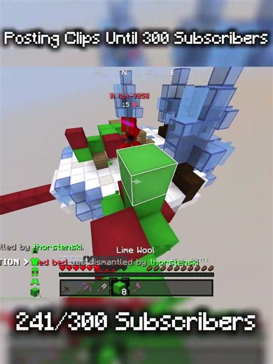 Posting Clips Until 300 Subs #mcbe #zeqa #swim #hive #cubecraft #fyp #hypixel #bedwars #java