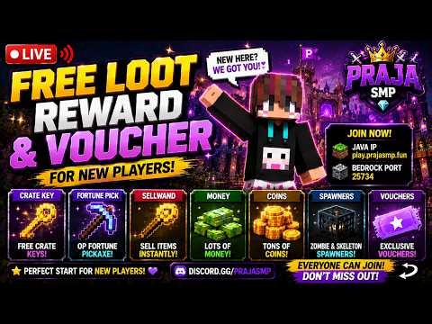 🔴 JOIN NOW! FREE Loot, Voucher & Crate Keys! 🔥 | Minecraft Public SMP LIVE