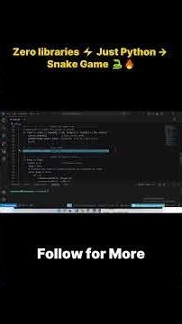 Build a Snake Game in Python 🐍 (No Libraries Required!)