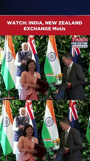 India-New Zealand exchange MoUs In Presence Of PM Modi & PM Christopher Luxon #shorts