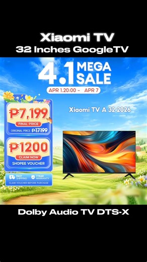 Xiaomi TV A 32 Inch Smart Google TV Dolby Audio DTS-X #xiaomi #tv #shopee #shopeeph #maetsuen