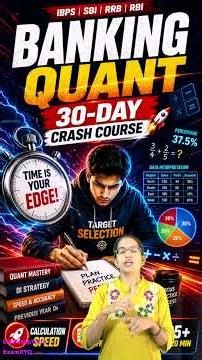 Banking Quant 🚀 30-Day Crash Course for IBPS & SBI Exams! #Shorts