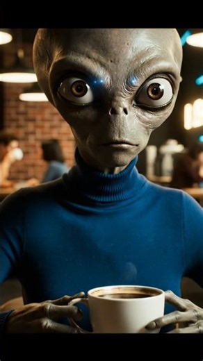 Realistic Alien in Café | Hidden Among Us #alien#shorts
