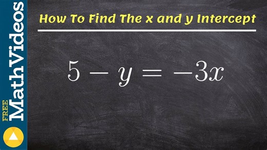 Finding the x and y intercept from a linear equation 5 - y = -3x