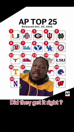 #greenscreen #collegefootball #rankings #appoll #top25 | college football rankings