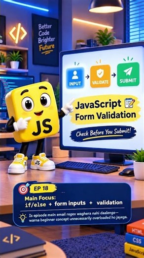 JavaScript Form Validation Explained for Beginners 📝 | EP 18 | Code Toons #coding #codingshorts