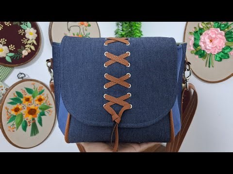 Easy way to sewing stylish patchwork totebag:how to sew patchwork handbag (Sewing idea)