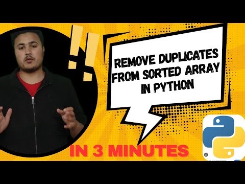 Remove Duplicates from sorted array Leetcode 26 problem in python.