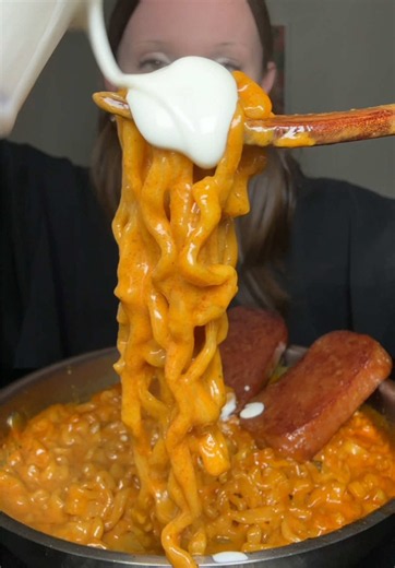 spicy cheesy ramen w/ @Slurp with OTOKI 🔥🍜✨ #foryou #mukbangeatingshow #foodtiktok #asmr #fypシ゚viral