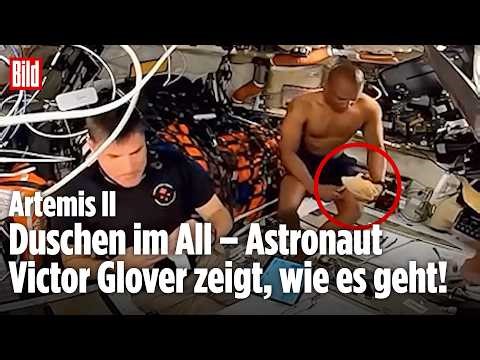 Artemis 2: Astronaut Victor Glover duscht aus Versehen live!