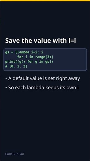 Why lambdas in a loop all return the same value | Python Tips #shorts
