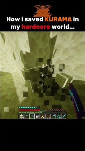 #babyshorts How I Saved KURAMA In My Hardcore World #minecraft #hardcore