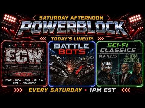 SATURDAY AFTERNOON POWERBLOCK 📺 PRO WRESTLING - BATTLE BOTS - SCI-FI T.V. SHOWS