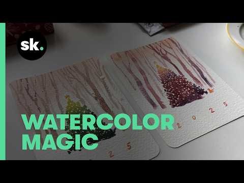 30 Days of Holiday Gift Making | Day 28: Loose Watercolor Christmas Tree Tutorial
