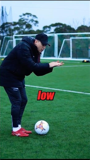Keep your shots low ⬇️ your conversion rate goes up ⬆️ #soccertraining #soccertips #footballcoaching