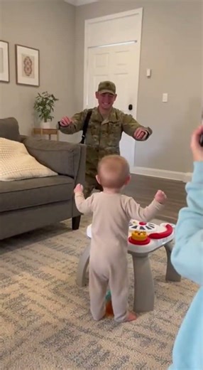 Baby Hears the Front Door… Then Drops the Cup 😭🍼