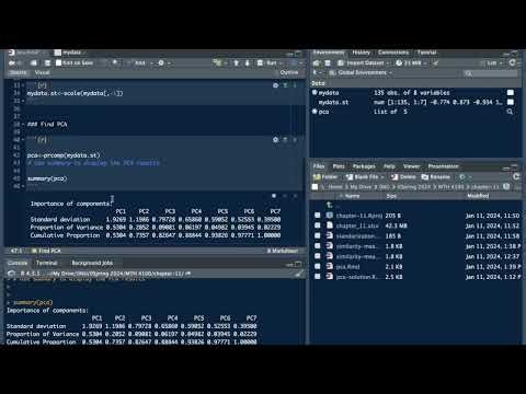 11.4 Principal Component Analysis PCA an example