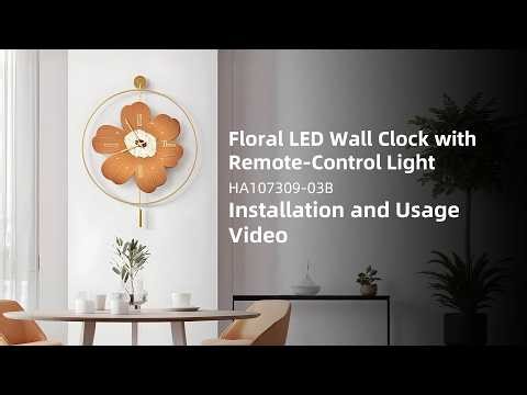 Step-by-Step Installation: Floral LED Remote-Control Wall Clock (SKU: HA107309)
