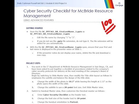 Shelly Cashman PowerPoint 365 | Module 8: SAM Project A