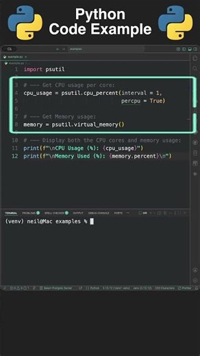 Get the Processor and Memory Usage with Python